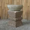 Product image 6 of the product “Balinese Set Stand with pot, made of cement, Total Height 60cm. The Pot has a Dia. of about 40cm with a height of 16cm. The stand has a width of 35 cm and a height of 45cm ”